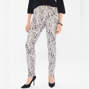 Chico’s Pants Women’s 2.5 / Large / 14 Juliet Shadow Lace Paisley Pull-On Ankle